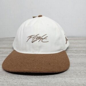 Jordan Flight Club Cap White Brown Embroidered Logo Adult Unisex L/XL‎ NWT